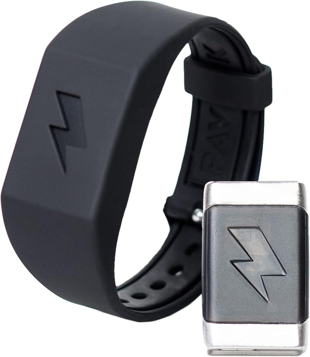 Pavlok Shock Clock 2 front view showing compact alarm, clear bedside benefit