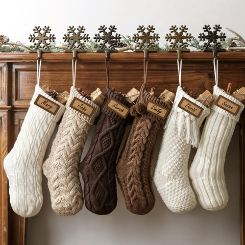 Pawliss front view of six-earth-tone stockings showing cohesive set benefit