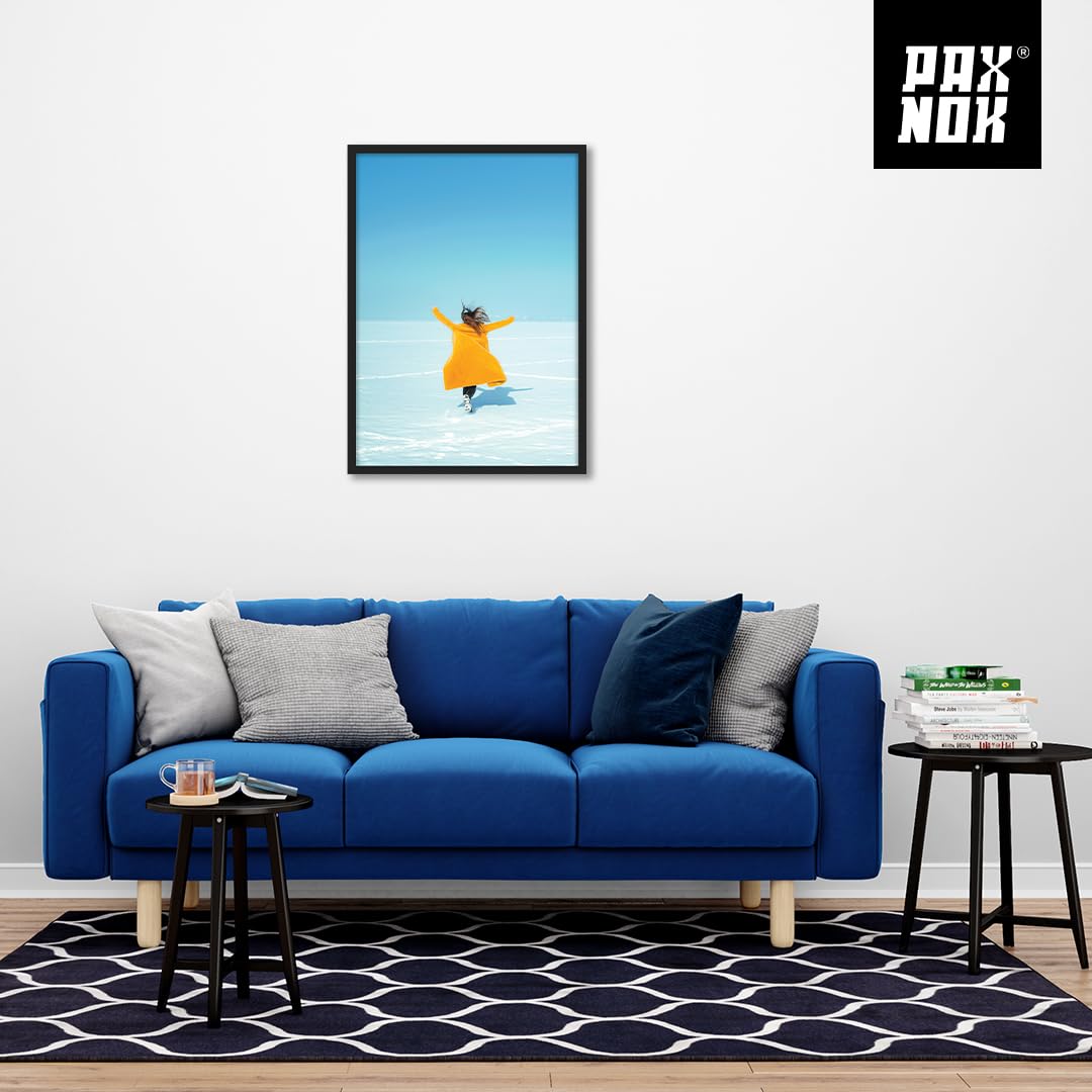 PAXNOK frame beside a hand showing scale and lightweight, easy-to-hang design