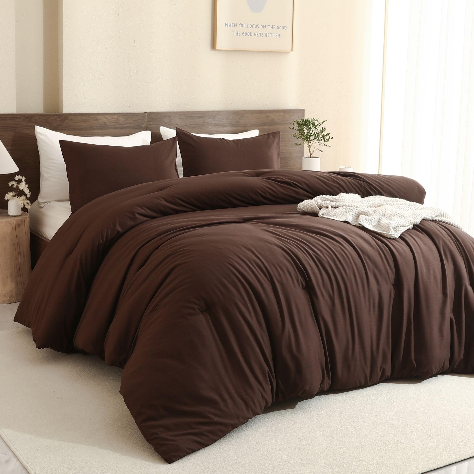 Paxrac comforter front view showing rich brown color and cozy appeal