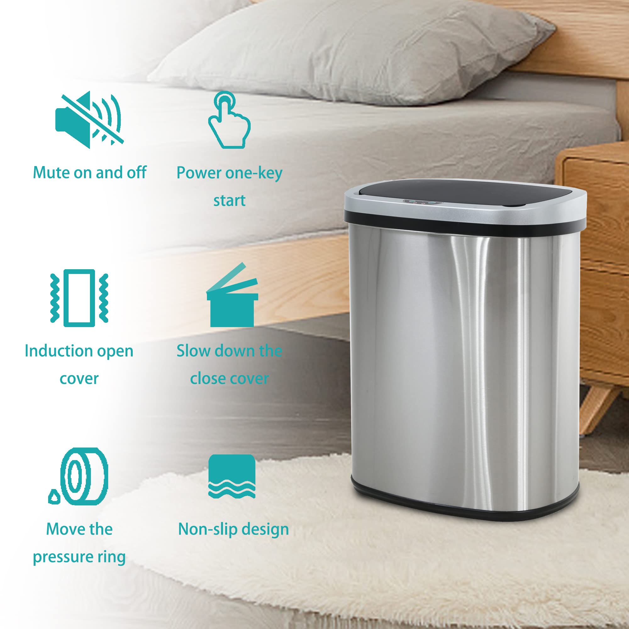 PayLessHere bin in a kitchen scene offering tidy, touchless waste disposal benefit