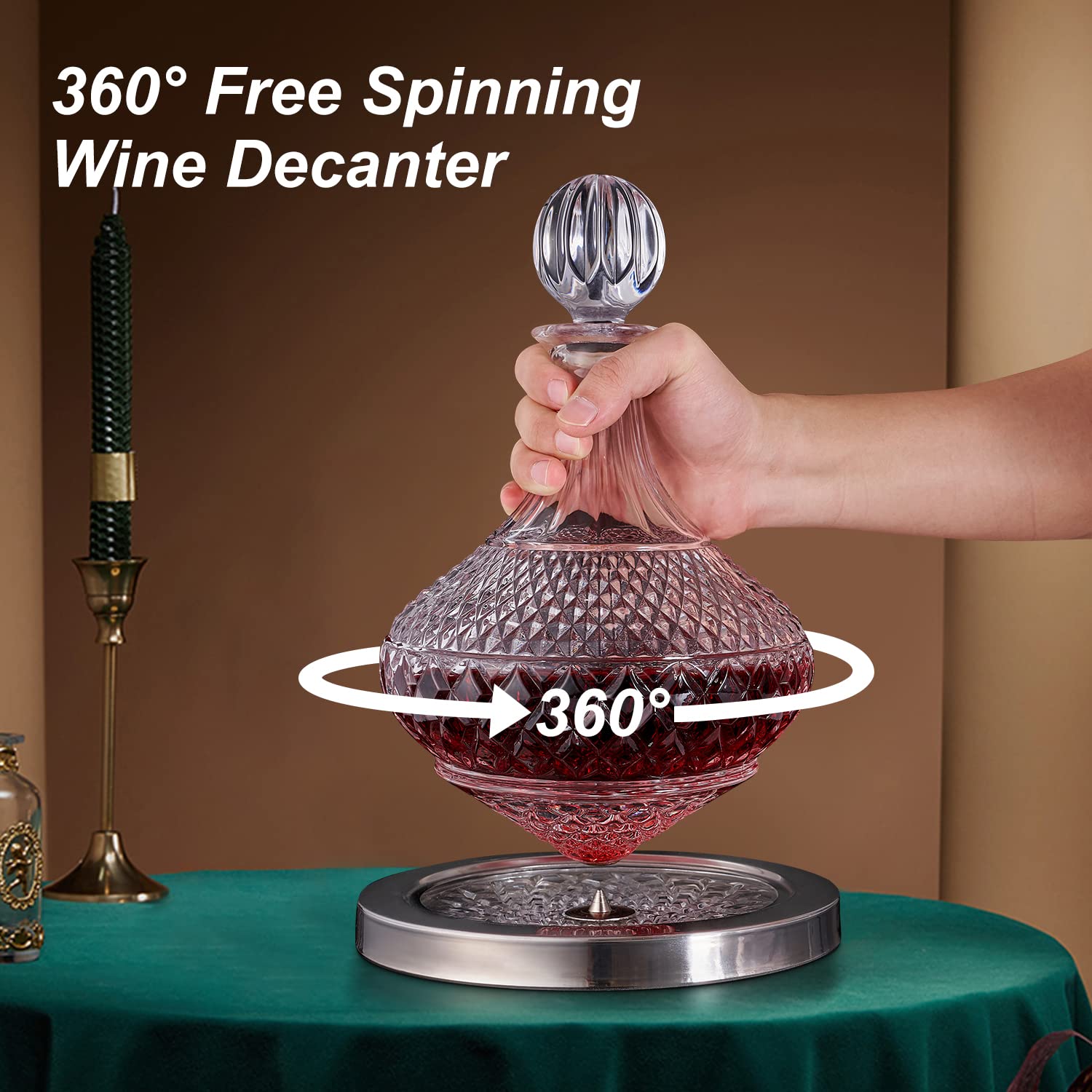 Paysky decanter pouring red wine into glass illustrating faster aeration and service