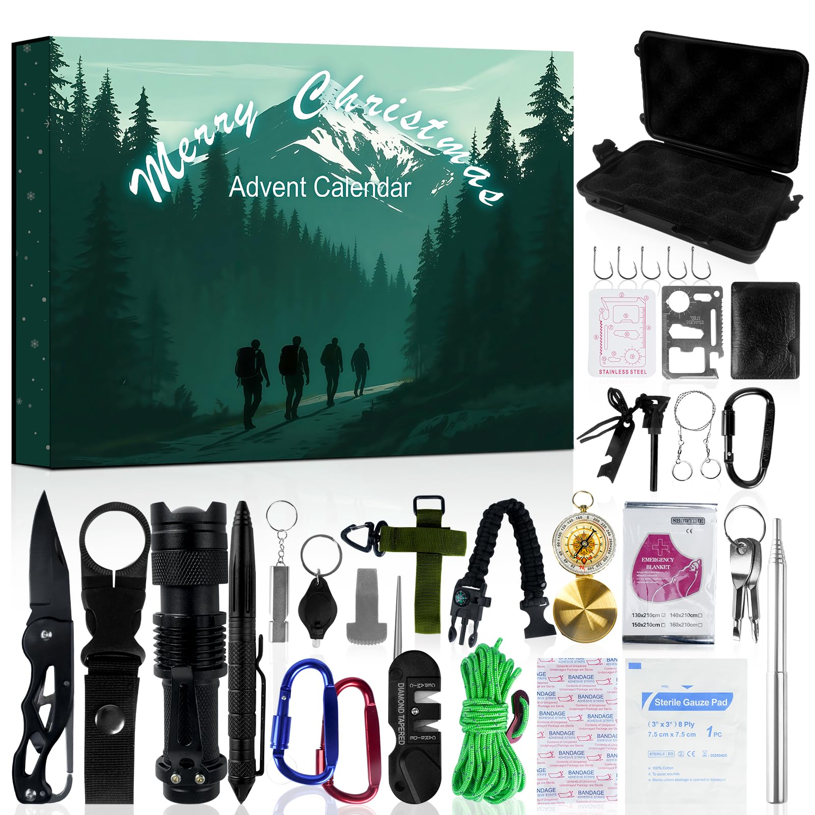 PBJWBDS front packaging showing 24-day survival advent calendar and clear layout