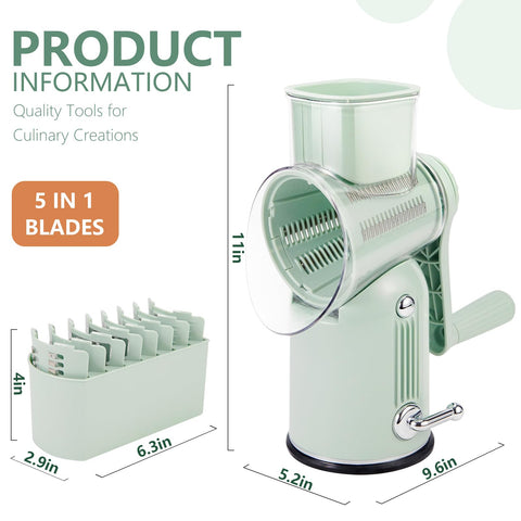 PDAENLKY grater in use shredding cheese quickly and cleanly