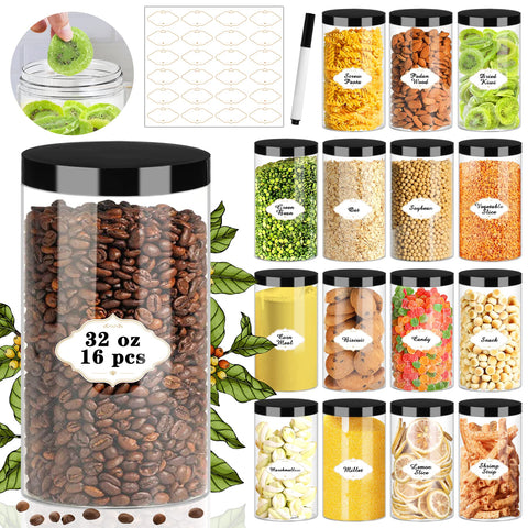 PeacePeo front packaging showing 16 jars and included labels for easy organization