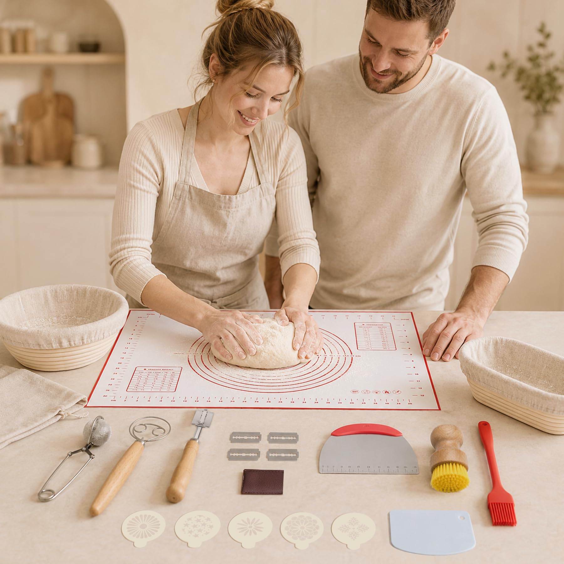 PeacePeo family baking scene showing kit enabling fun group baking
