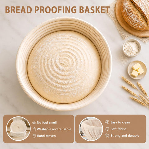 PeacePeo oval banneton top view demonstrating shape for elongated loaves