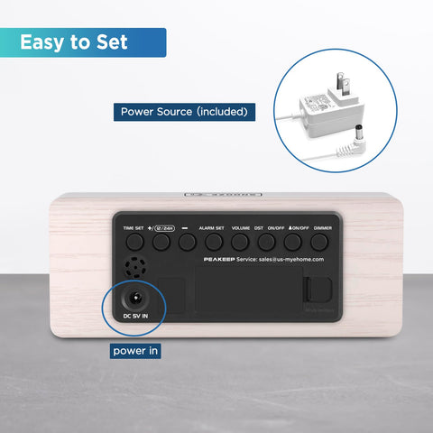 Peakeep rear view open battery compartment for alarm backup