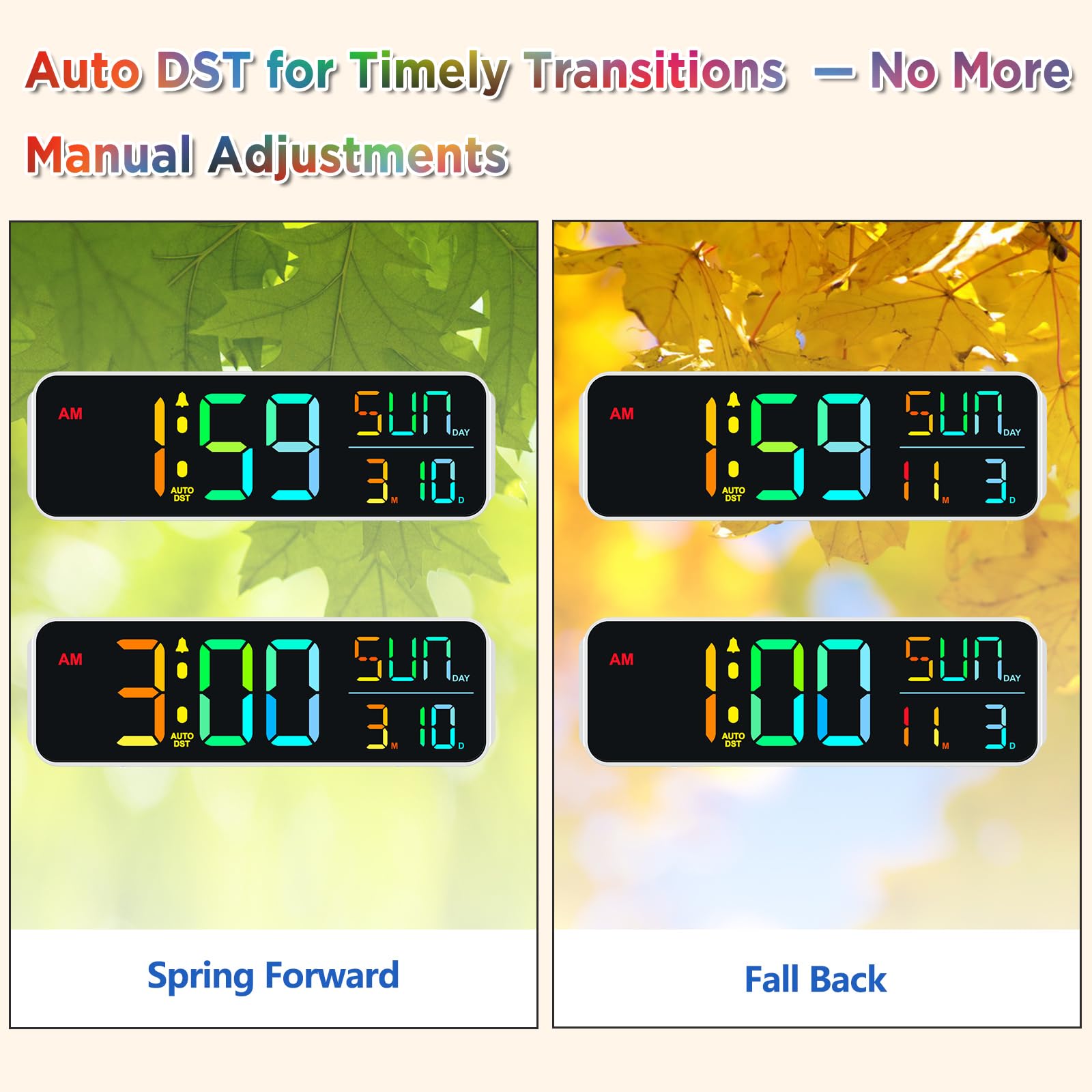 Peakeep calendar display showing month day and weekday for organization