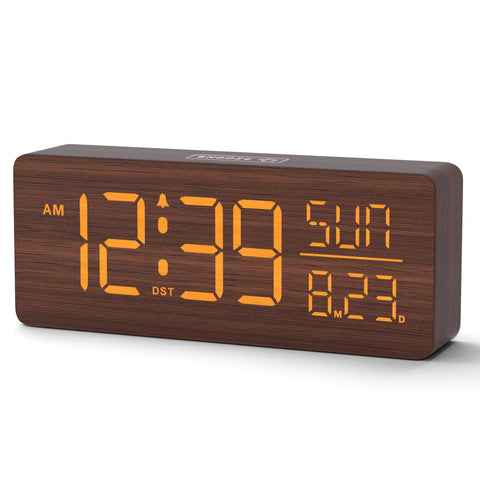 Peakeep front view showing clock face and wood finish for readable time