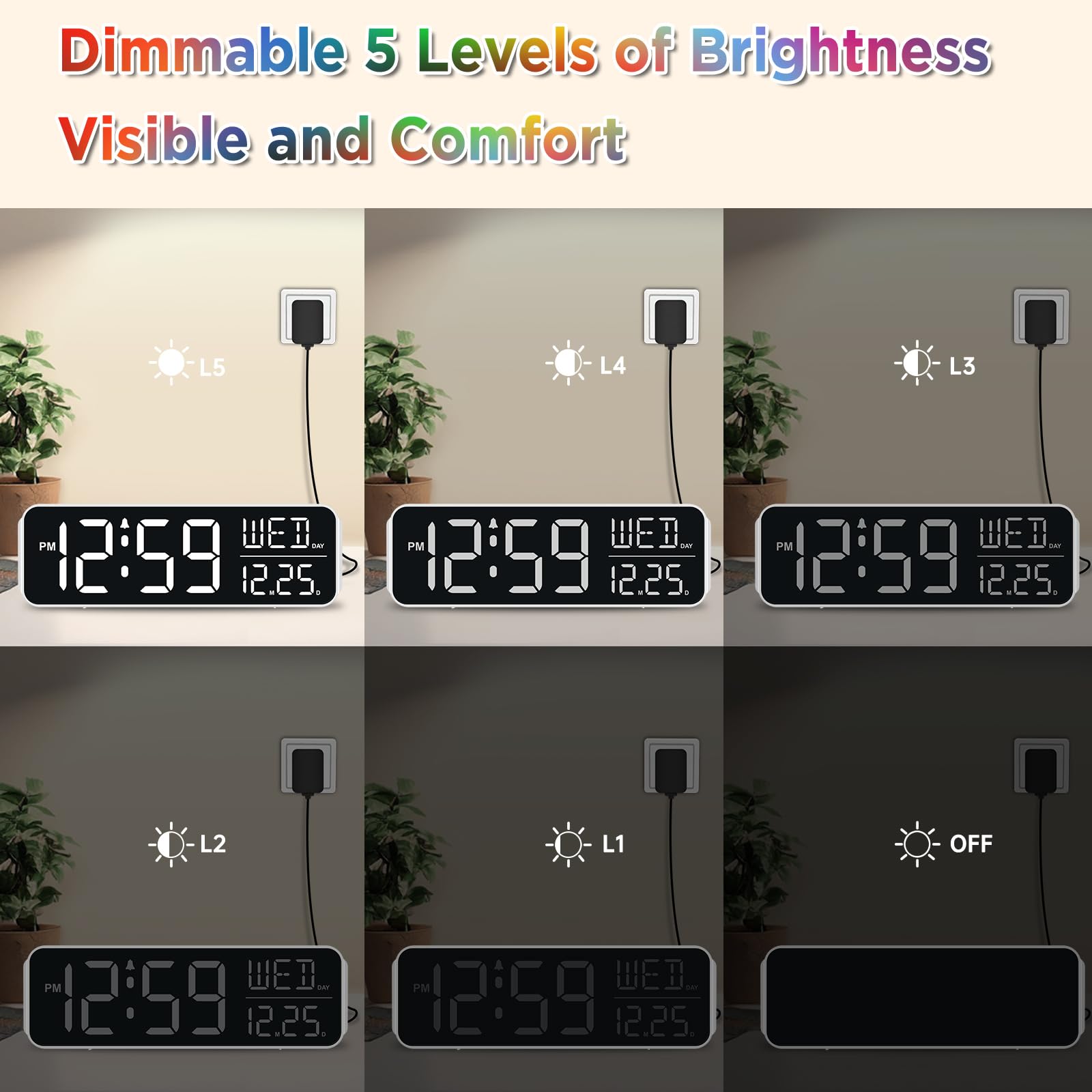 Peakeep in bedroom night mode illustrating dimmable brightness benefit