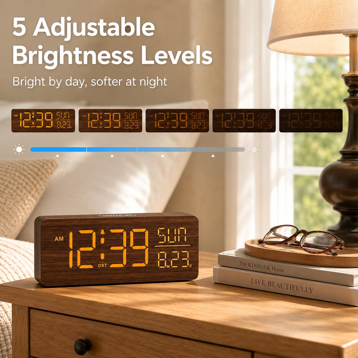 Peakeep side profile showing top snooze and control buttons for easy use