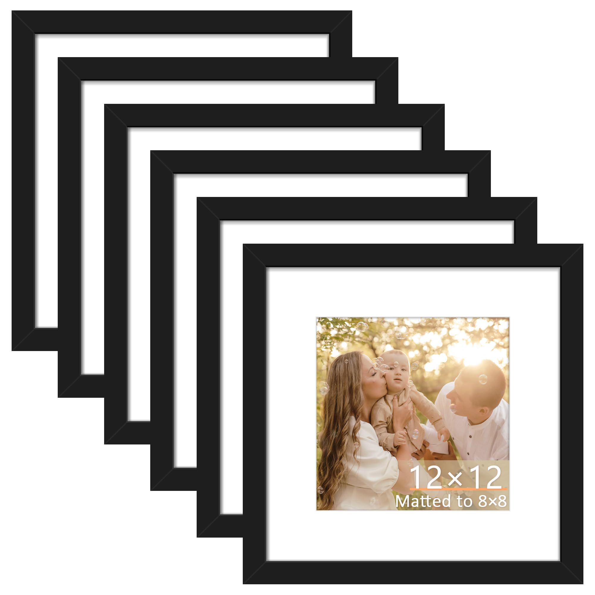 PEALSN black 12x12 frame front view showing clean profile and finish, premium display benefit