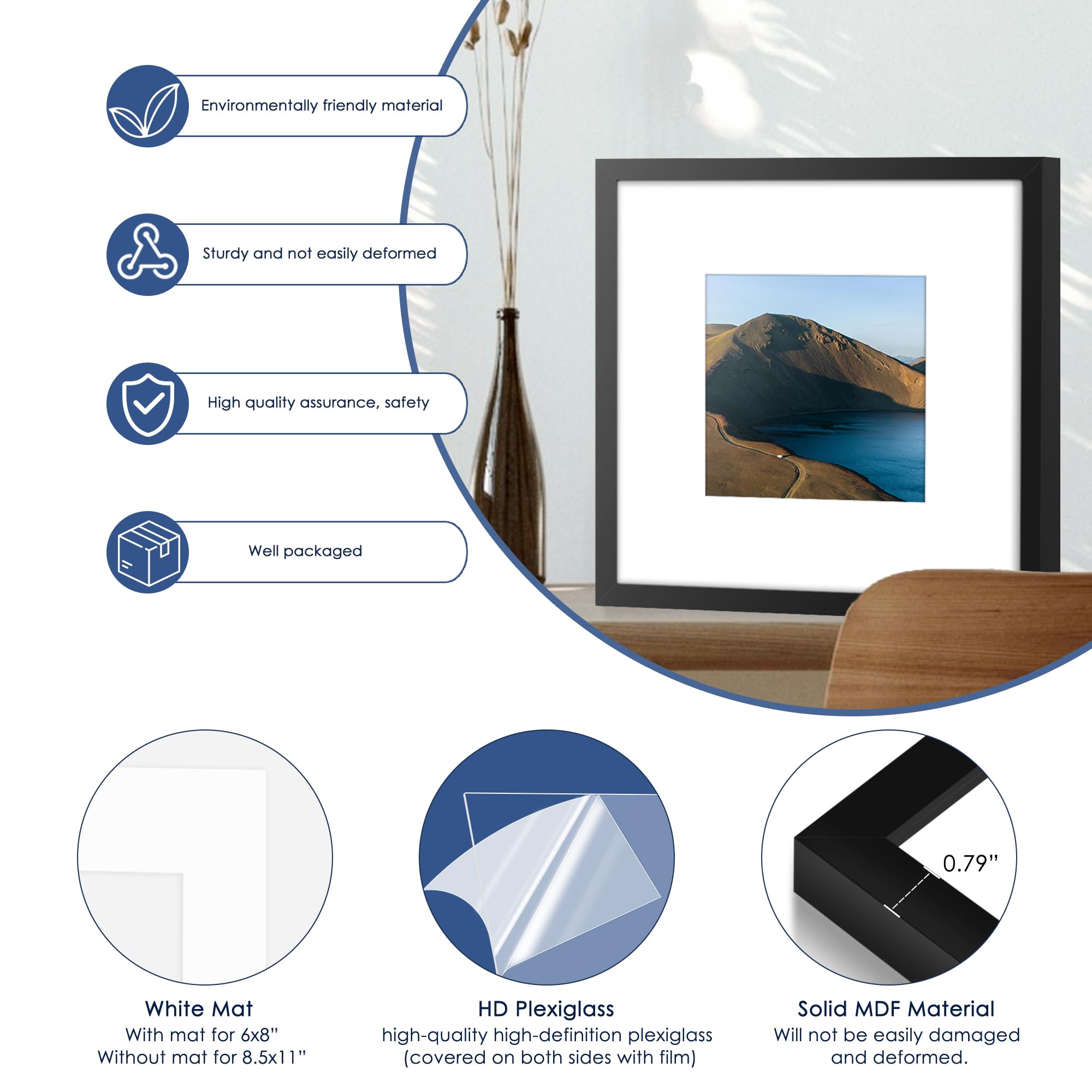 PEALSN frame on tabletop easel showing portable display option, versatile styling benefit