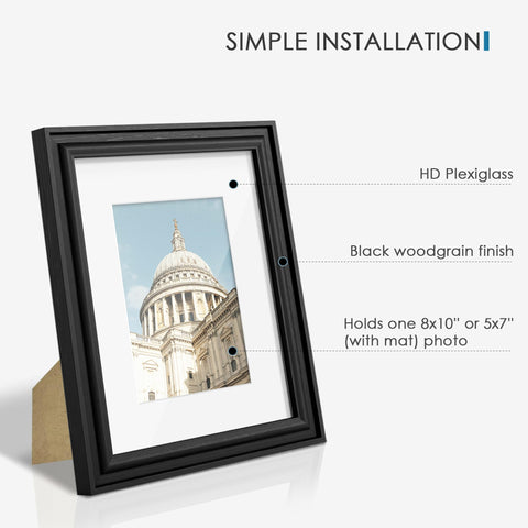 PEALSN 8x10 frame fitted with mat displaying a centered 5x7 photo neatly