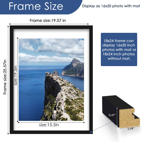 PEALSN removable mat showing 16x20 opening for flexible framing benefit