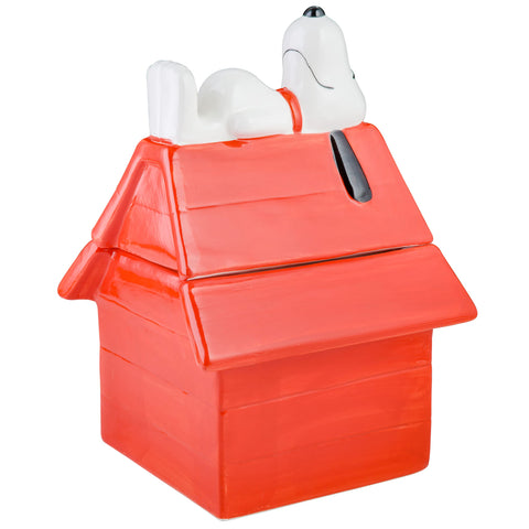 Peanuts Snoopy jar on kitchen counter adding nostalgic decor and storage