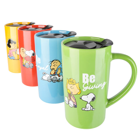 Peanuts Snoopy handle detail on stoneware cup for secure comfortable grip