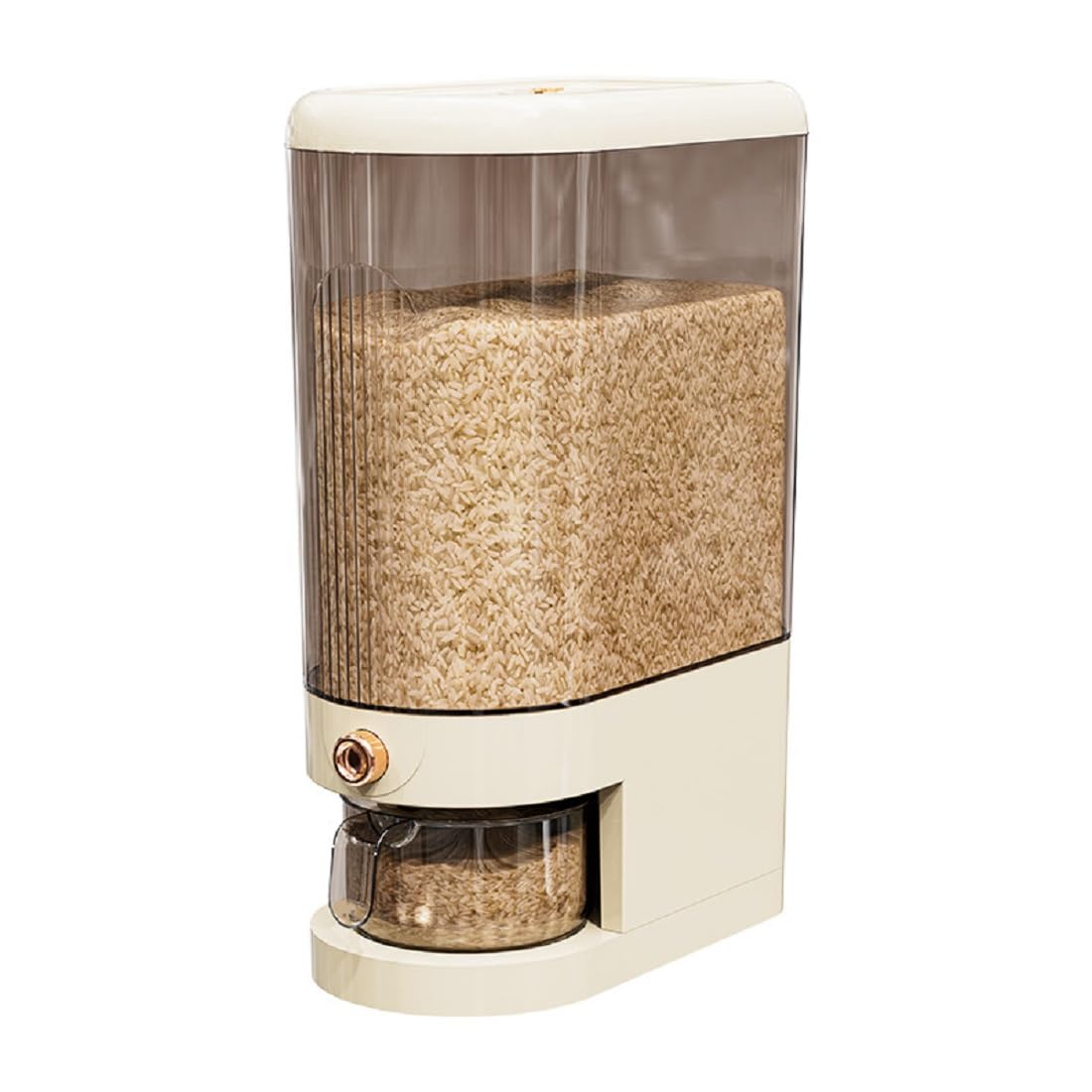 Peaoop next to a standard container for scale showing 22 lb capacity benefit