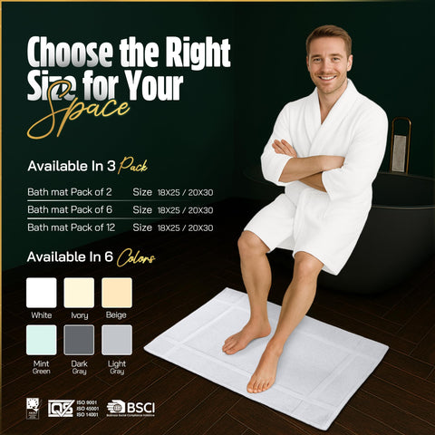 Pearl Linens mat styled in bathroom near vanity creating a clean, spa-like look