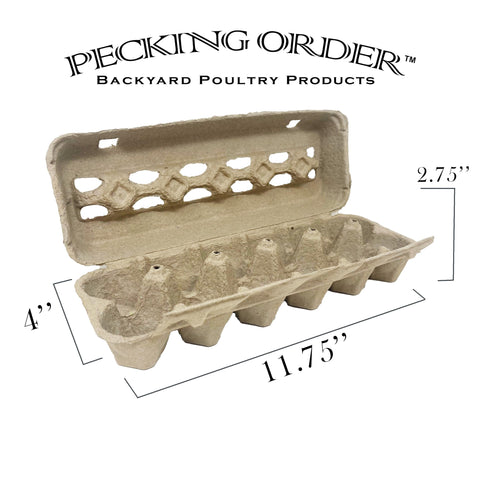 Pecking Order carton next to ruler showing size and stackability benefit