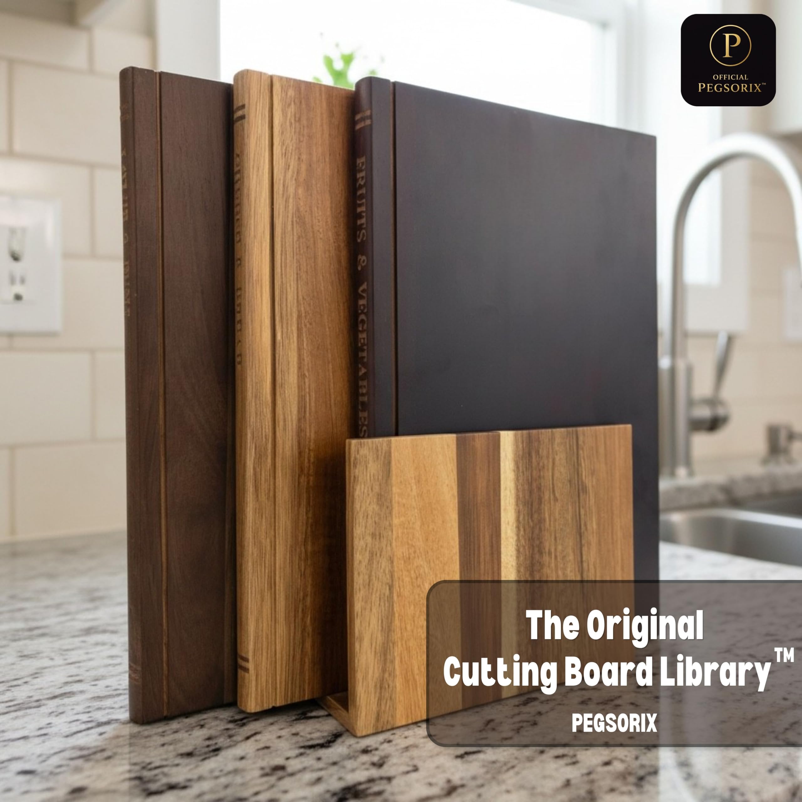 PEGSORIX acacia wood grain close-up, highlights durable attractive finish