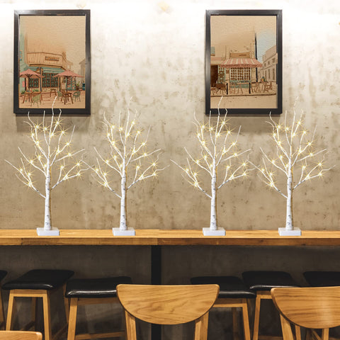 PEIDUO front view of 2FT birch tree lamp showing compact decorative design and warm lighting