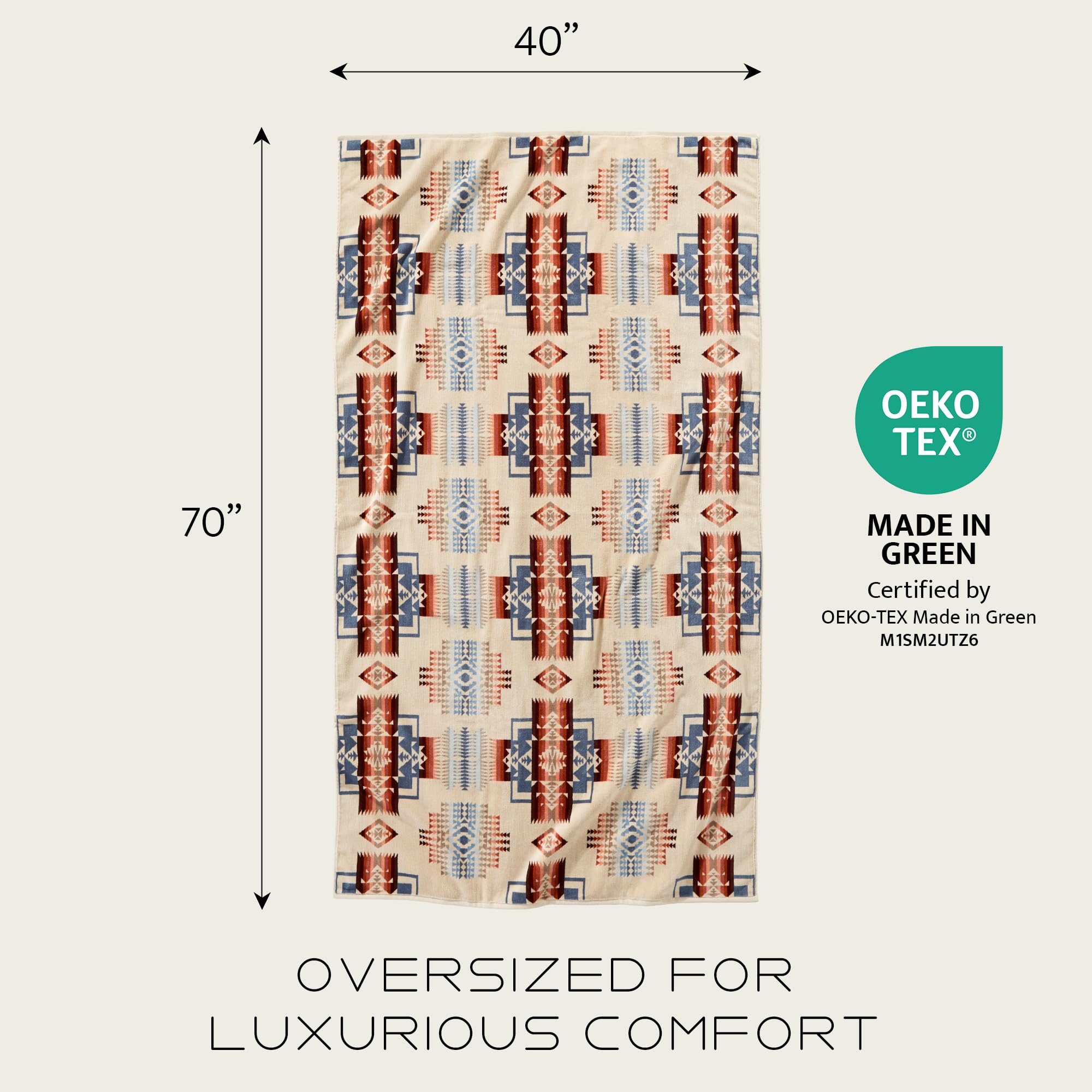Pendleton towel draped on beach chair providing full coverage benefit