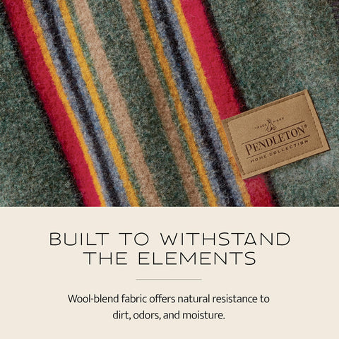 Pendleton visible whipstitch edge demonstrating reinforced durability