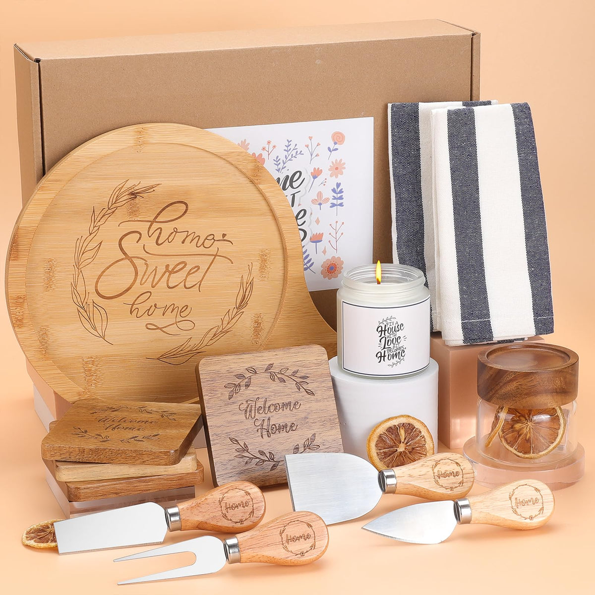 pengtai front packaging showing complete housewarming gift basket and presentation benefit
