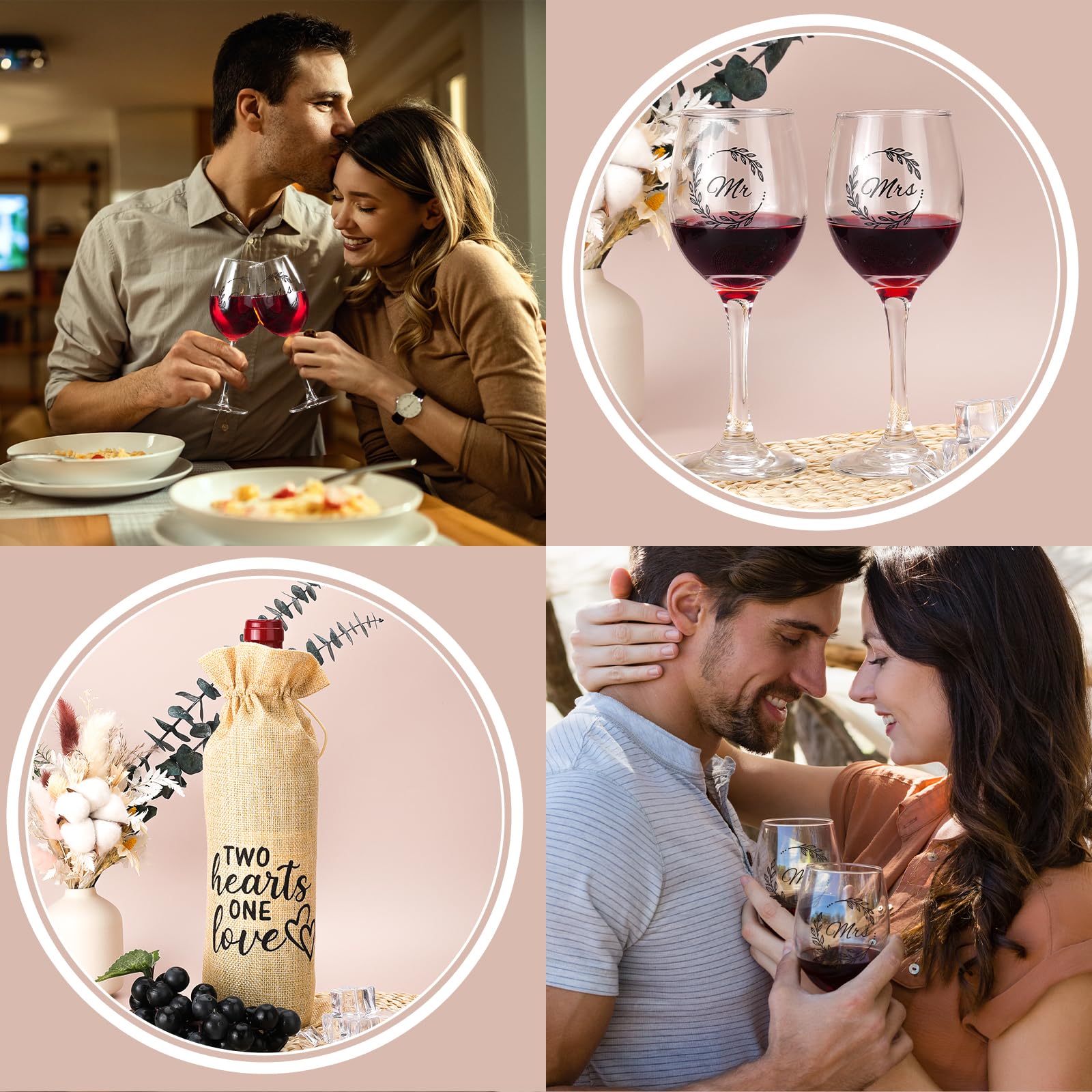 pengtai wine glasses in use toast capturing couple celebrating with matching stemware