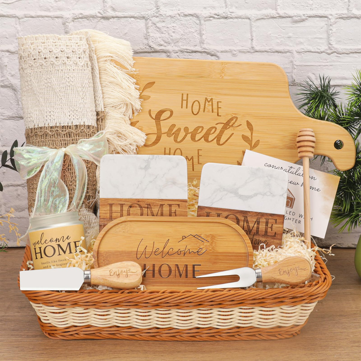 pengtai handwoven basket front view adds rustic storage and gift presentation