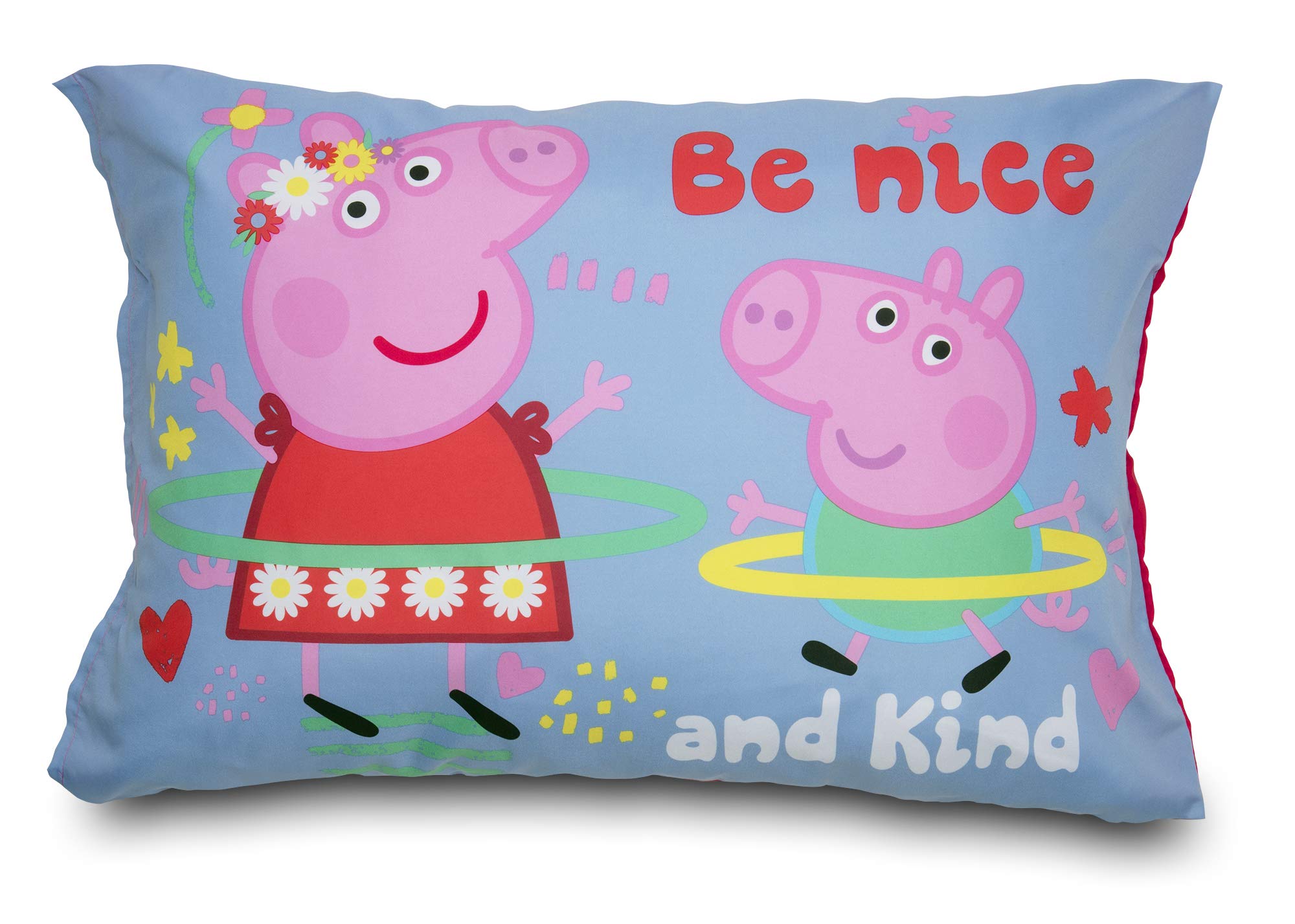 Peppa Pig bedding styled in a child's bedroom conveying bright, comforting ambiance