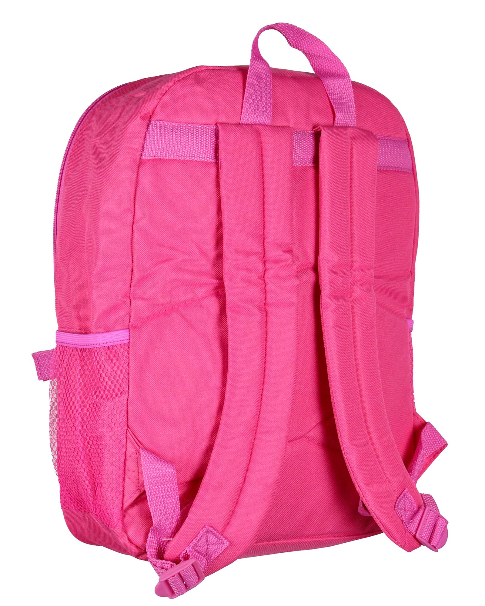 Peppa Pig side mesh pocket holding water bottle for hydration-on-the-go benefit