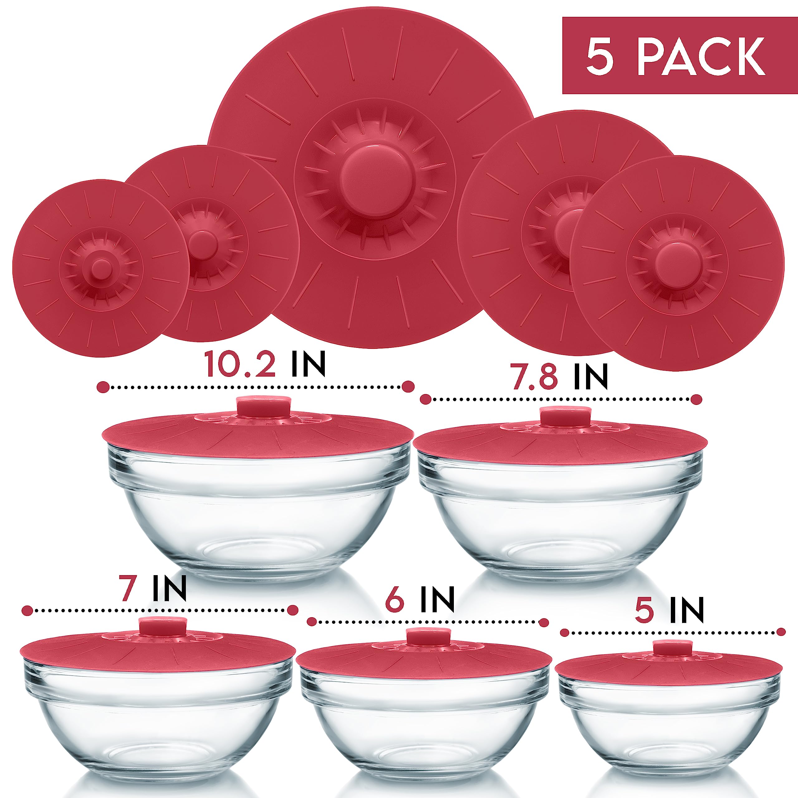 Perfect and Simple stacked lids nested together to save drawer space and reduce clutter