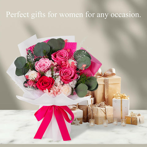 Perfectione Roses displayed in bedroom offering timeless decor and low maintenance