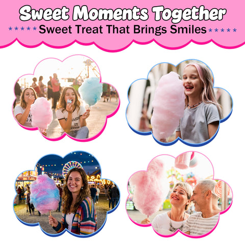 Perfectware cones in use with machine spinning cotton candy, fast event service