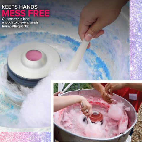 Perfectware cotton candy in machine demonstrating quick one-step use