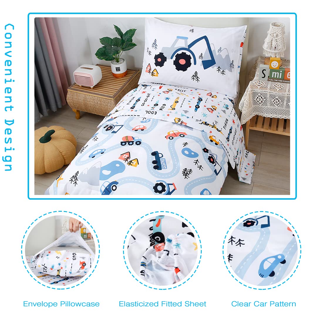 PERFEMET pillowcase and flat sheet displayed to show complete set