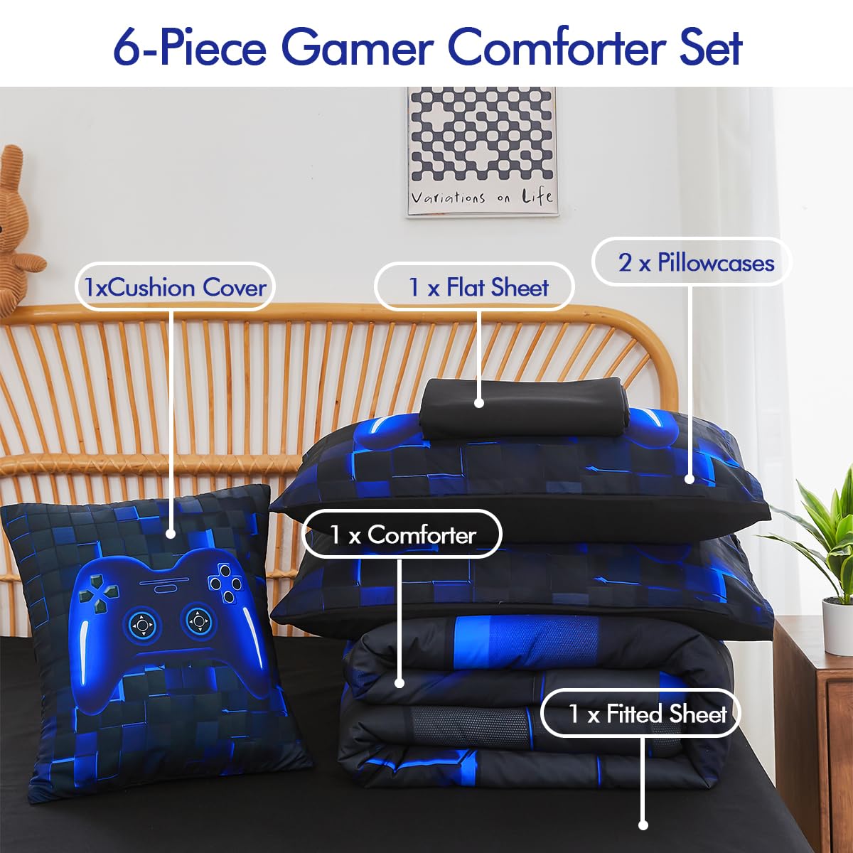 PERFEMET reverse view solid black comforter offers a sleek, low-key bedroom option