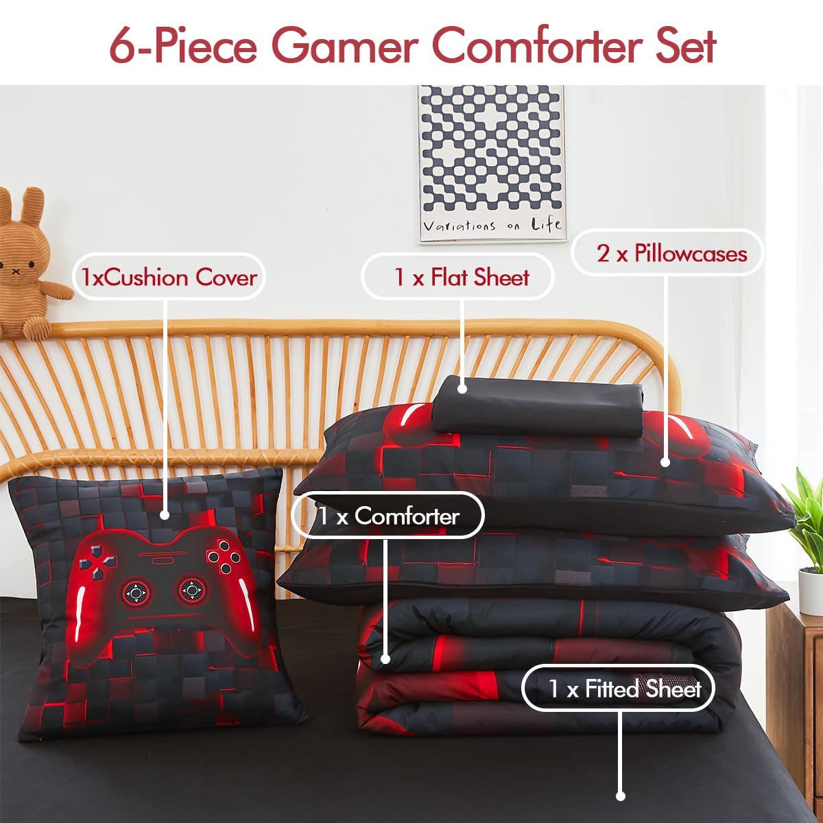 PERFEMET reverse side solid black comforter for versatile bedroom styling