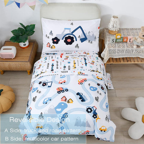 PERFEMET reversible design showing road scene and colorful cars for variety