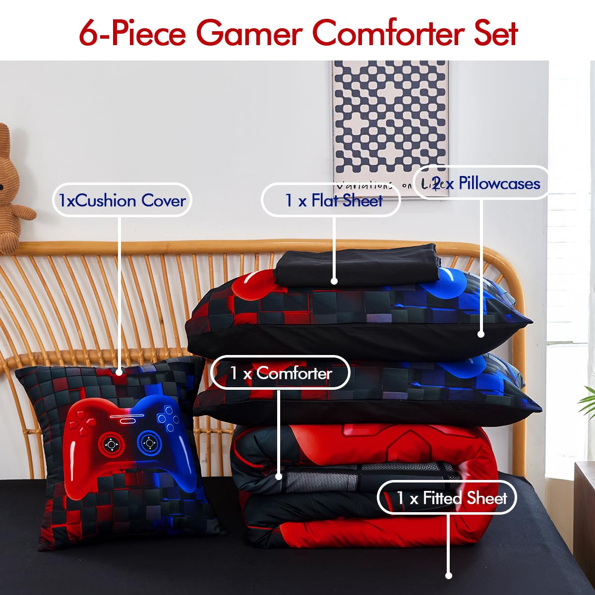 PERFEMET reversible comforter showing solid black reverse for versatile bedroom styling benefit
