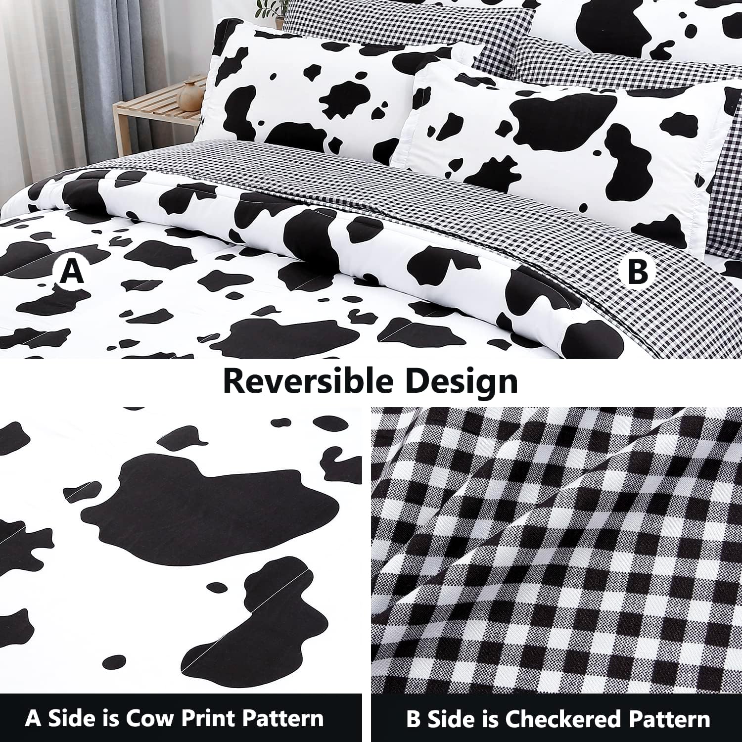 PERFEMET comforter on a queen bed illustrating full coverage and drape