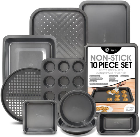PERLLI front view of full 10-piece set showing organized components and convenience