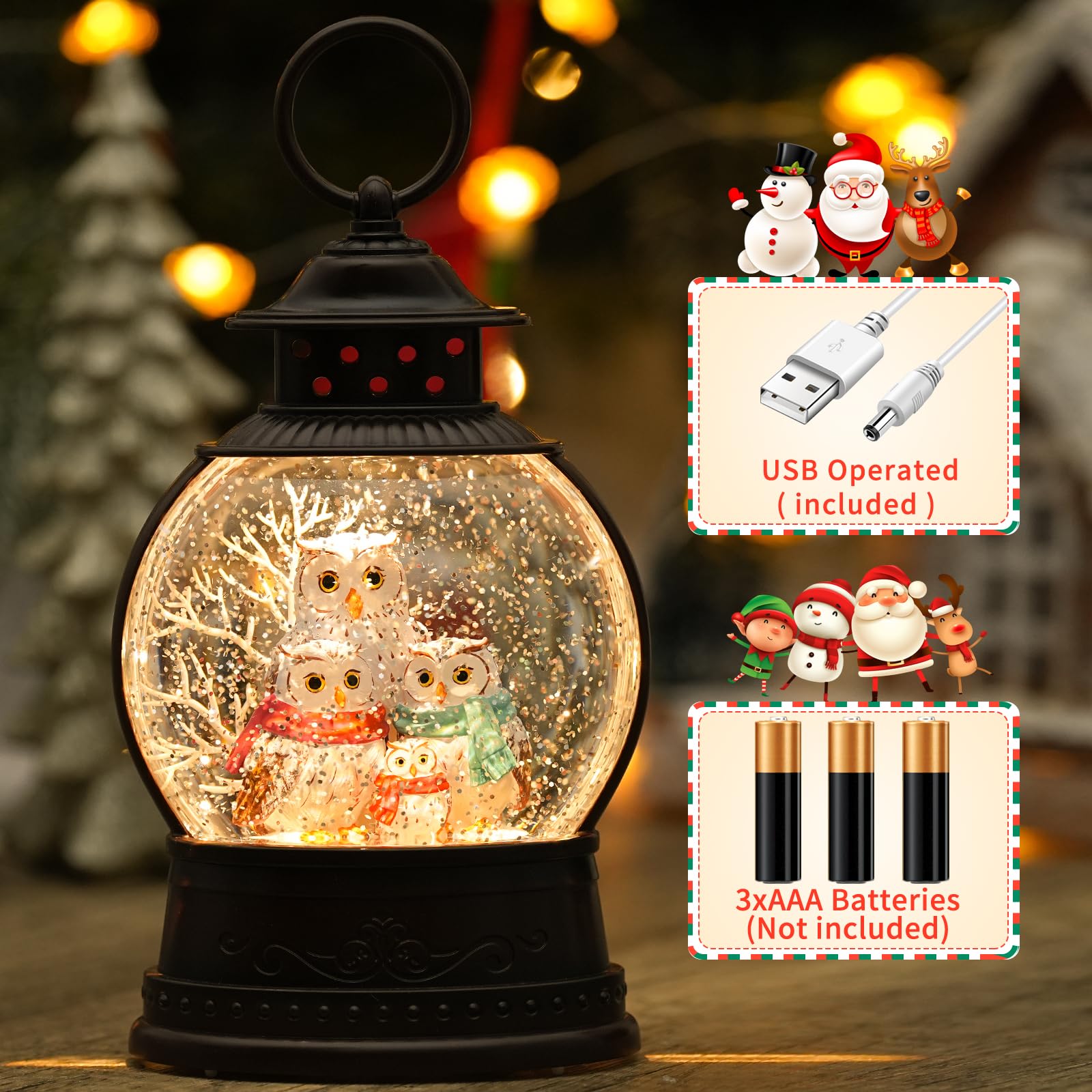 PestiLite illuminated lantern in dark creating warm cozy holiday glow