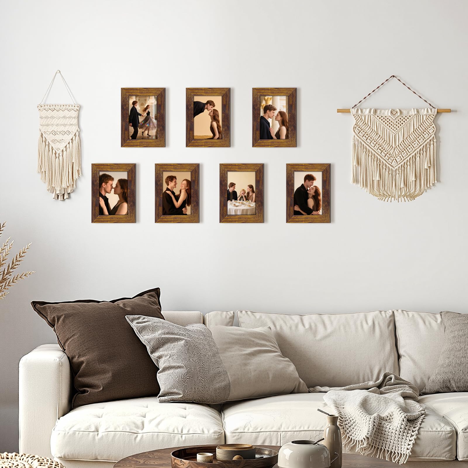 PETAFLOP frames arranged on a wall gallery demonstrating easy coordinated styling