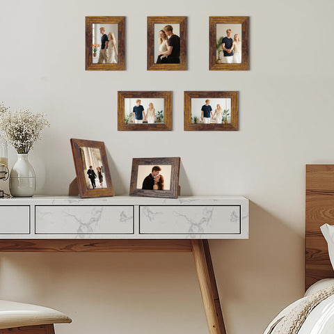 PETAFLOP frame freestanding on mantel illustrating tabletop display versatility