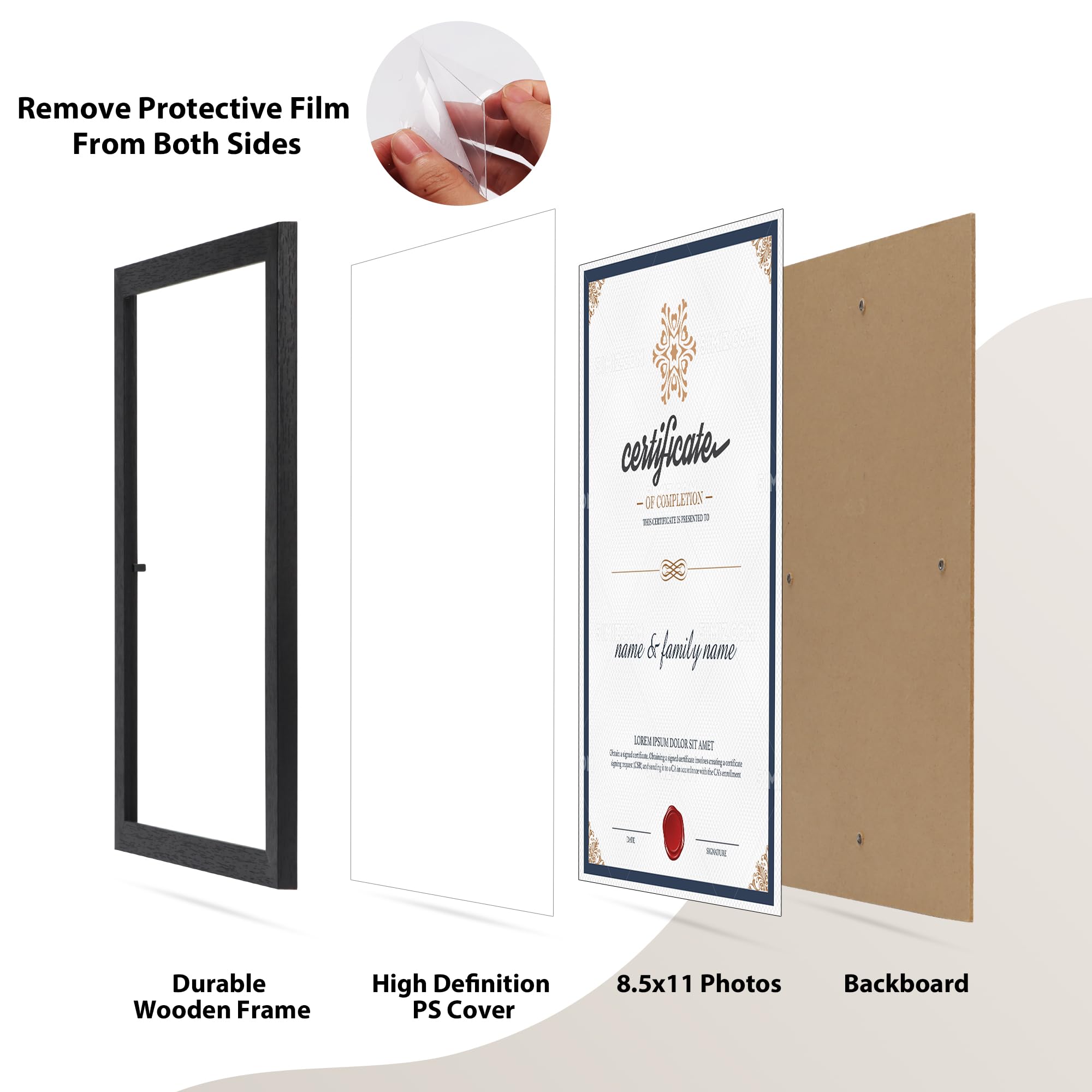 PETAFLOP frame styled on office shelf adding professional decor