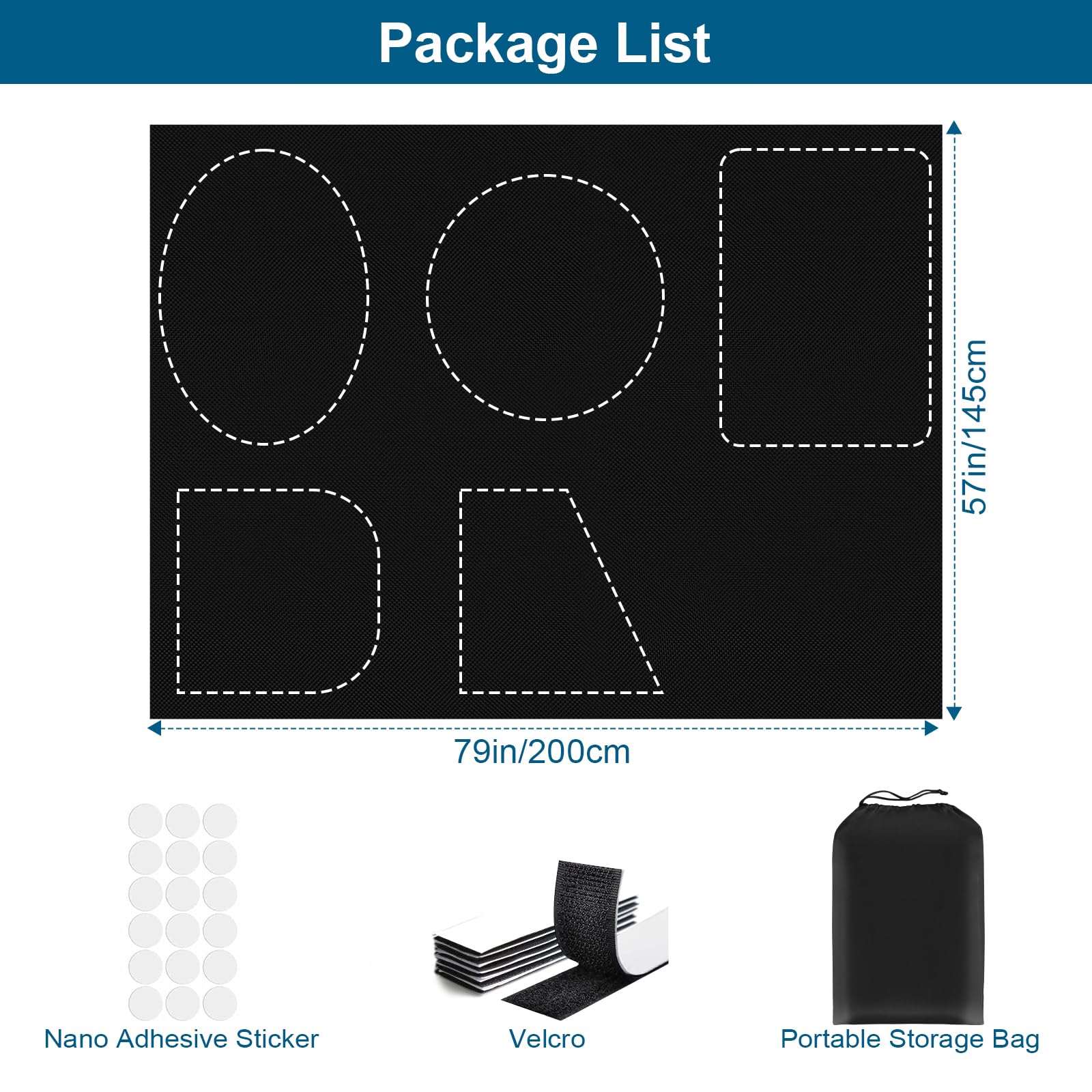 Petaholic adhesive stickers and Velcro tabs display easy no-drill installation benefit